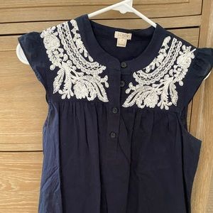 Navy and white jcrew top